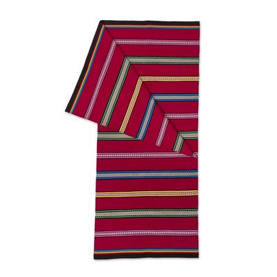 Alternate image for Hand Woven Striped Alpaca Blend Throw Blanket from Peru Cozy Siesta