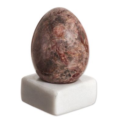 Alternate image for Egg-Shaped Jasper Gemstone Figurine from Peru Cute Egg