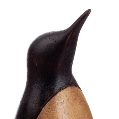 Alternate image for Handcarved Cedar Wood Penguin Animal Themed Figurines Pair Penguin Mother and Child