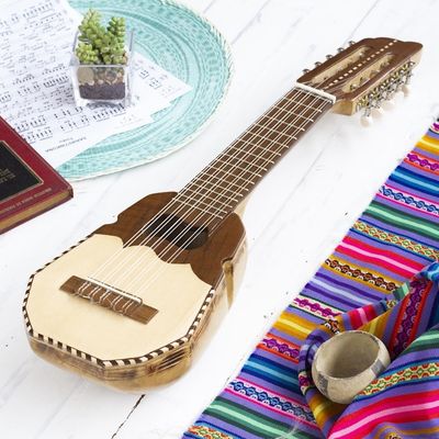 Alternate image for Handcrafted Genuine Peruvian Charango Guitar with Case Inca Sun