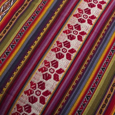 Alternate image for Alpaca Blend Hand-woven Multicolor Geometric Cushion Cover Cuzco Floral Rainbow