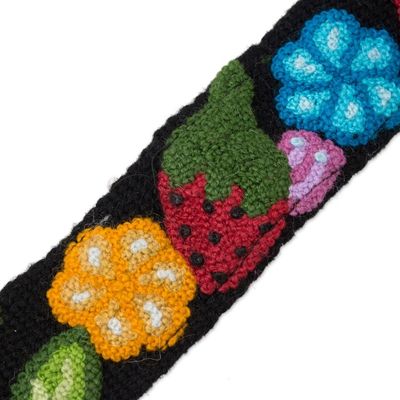 Alternate image for Floral and Strawberry Pattern Wool Headband from Peru Flowers and Strawberries