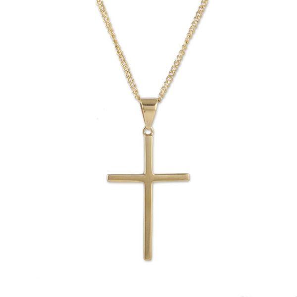 Alternate image for Gold Plated Silver Cross Pendant Necklace from Peru Faith In God