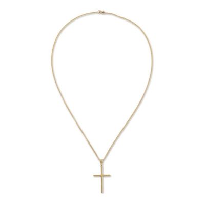 Alternate image for Gold Plated Silver Cross Pendant Necklace from Peru Faith In God