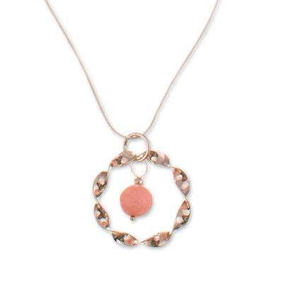 Alternate image for Polished Sterling Silver Pendant Necklace with Opal Stone Protective Aura