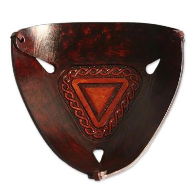 Alternate image for Triangular Hand Tooled Leather Catch All from Peru Pyramid Chains