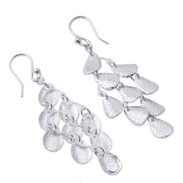 Alternate image for Modern Sterling Silver Chandelier Earrings Vital Rain
