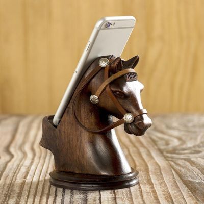 Primary image for Hand Carved Horse Cellphone Holder Indomitable Force