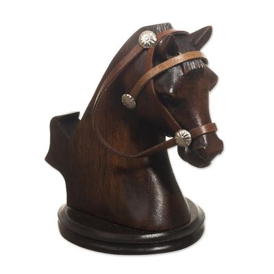 Alternate image for Hand Carved Horse Cellphone Holder Indomitable Force