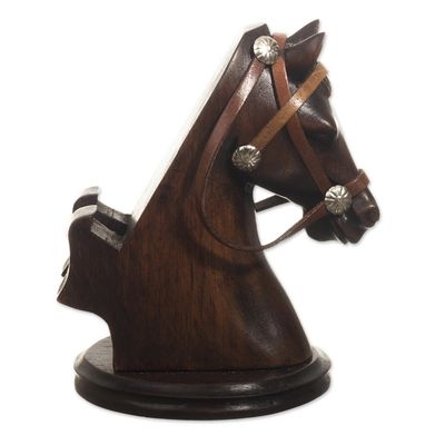 Alternate image for Hand Carved Horse Cellphone Holder Indomitable Force