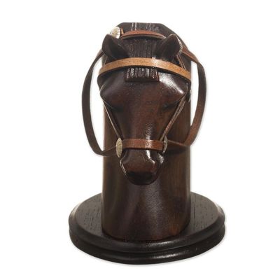 Alternate image for Hand Carved Horse Cellphone Holder Indomitable Force