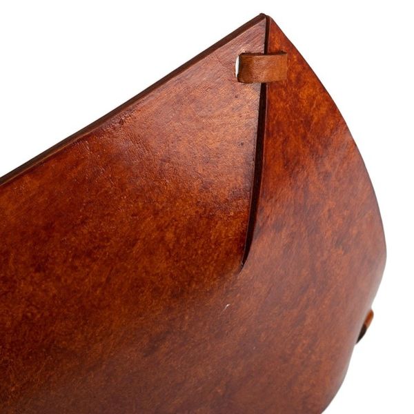 Alternate image for Squared Brown Hand Tooled Leather Catchall from Peru Sienna Tree