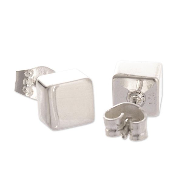 Alternate image for Handcrafted Sterling Cube Earrings Energy Cube