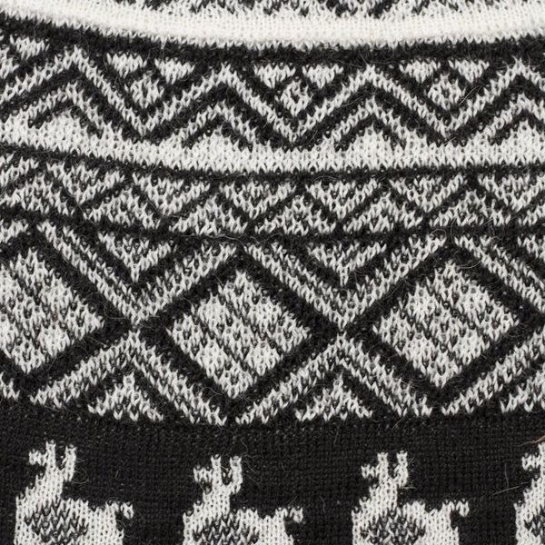 Alternate image for Black and White Diamond Motif Alpaca Blend Knit Hat Alpaca Parade in Black