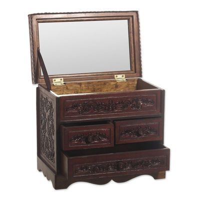 Alternate image for Tooled Leather Jewelry Chest from Peru Ancestral Treasure