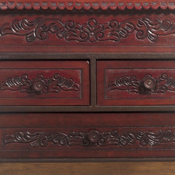 Alternate image for Tooled Leather Jewelry Chest from Peru Ancestral Treasure