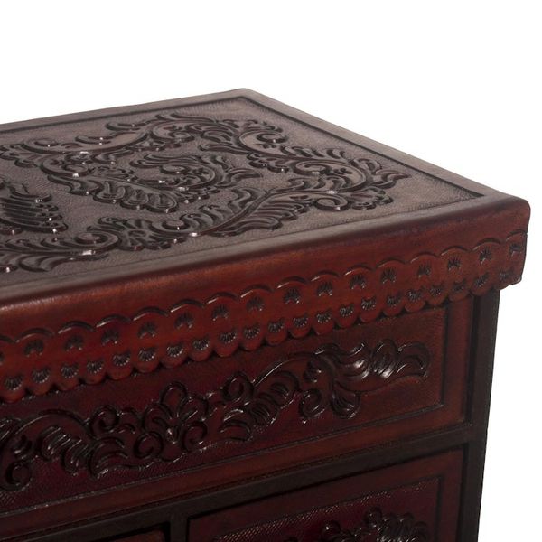 Alternate image for Tooled Leather Jewelry Chest from Peru Ancestral Treasure