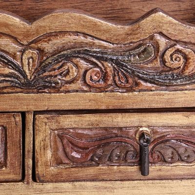 Alternate image for Colonial Leather and Wood Desk Organizer Office Accessory Songbirds