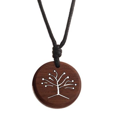 Alternate image for Wavy Branch Tree Pendant Necklace with Black Cotton Cord Highlands Tree