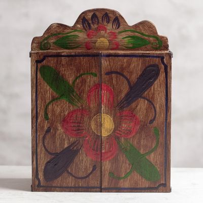 Alternate image for Unique Wood Retablo Folk Art Mask Theme Sculpture Mask Collection