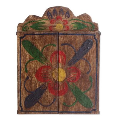 Alternate image for Unique Wood Retablo Folk Art Mask Theme Sculpture Mask Collection