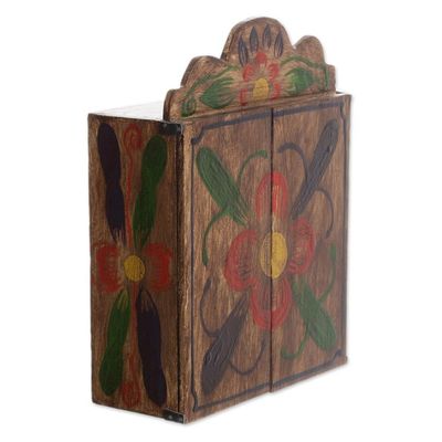 Alternate image for Unique Wood Retablo Folk Art Mask Theme Sculpture Mask Collection