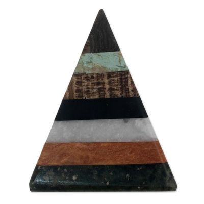 Alternate image for Artisan Crafted Gemstone Pyramid Sculpture from Peru Energy