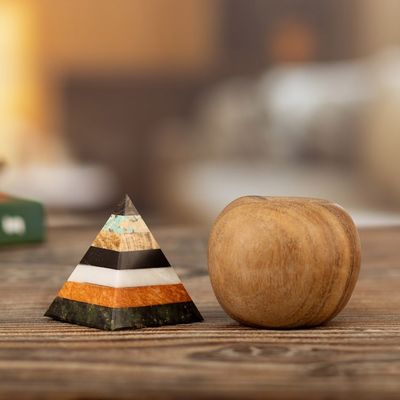 Alternate image for Artisan Crafted Gemstone Pyramid Sculpture from Peru Energy