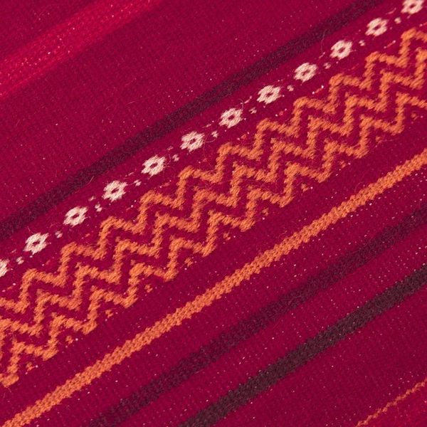 Alternate image for Striped Alpaca Blend Cushion Covers in Crimson Pair Striped Style