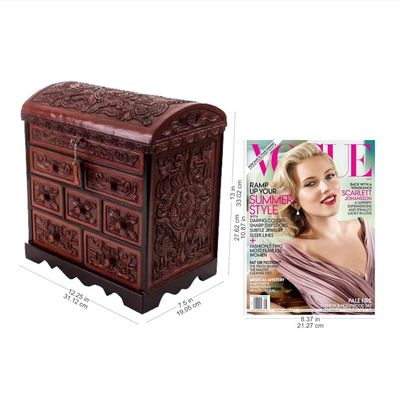 Alternate image for Cedar and Leather Jewelry Box with Key from Peru Formidable Falcon