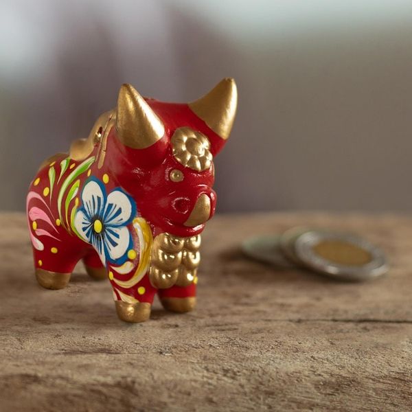 Alternate image for Ceramic Hand Painted Pucar Bull Sculpture from Peru Little Red Pucara Bull