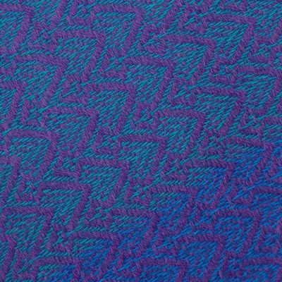 Alternate image for Hand Woven Striped Alpaca Blend Shawl from Peru Serene Radiance