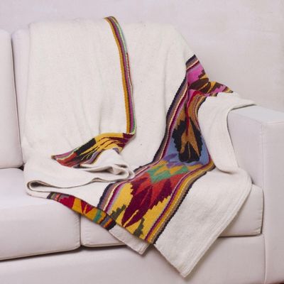 Alternate image for 100 Wool Throw Blanket with Striped Patterns from Peru Dream of the Andes