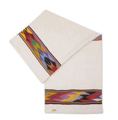 Alternate image for 100 Wool Throw Blanket with Striped Patterns from Peru Dream of the Andes