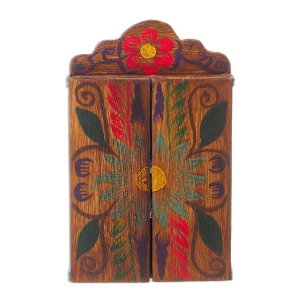Alternate image for Hand Made Religious Wood Retablo Diorama Andean Folk Art Cross of Lamentation
