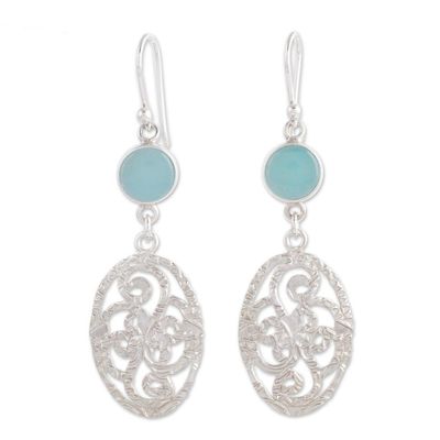 Alternate image for Opal and Sterling Silver Dangle Earrings from Thailand Capture Nature