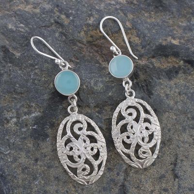 Alternate image for Opal and Sterling Silver Dangle Earrings from Thailand Capture Nature
