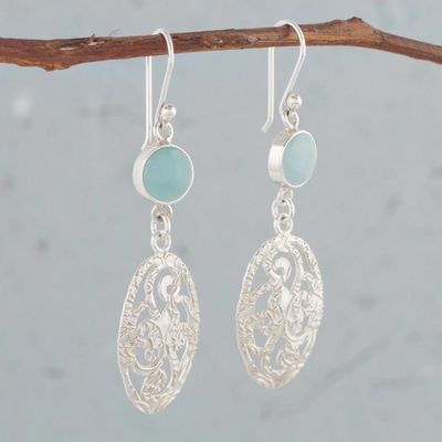 Alternate image for Opal and Sterling Silver Dangle Earrings from Thailand Capture Nature