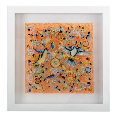 Alternate image for World Peace Project Hand Painted Reverse Glass Wall Art Peru Solidarity and Unity