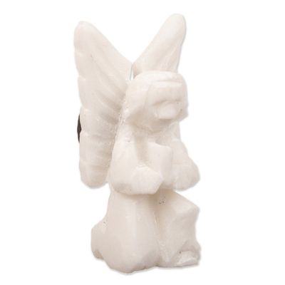 Alternate image for Alabaster Hand-Carved Angel Magnet Crafted in Peru Humanga Guardian