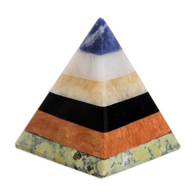 Alternate image for Handcrafted Gemstone Pyramid Paperweight Sculpture Natural Energy