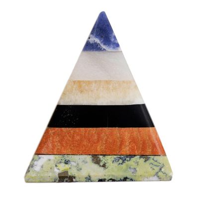 Alternate image for Handcrafted Gemstone Pyramid Paperweight Sculpture Natural Energy