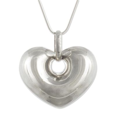 Alternate image for Handmade Peruvian Sterling Silver Heart Necklace  Full of Love