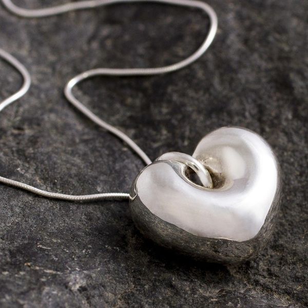Alternate image for Handmade Peruvian Sterling Silver Heart Necklace  Full of Love