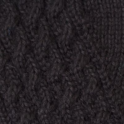 Alternate image for 100 Alpaca Knit Gloves in Black from Peru Winter Delight in Black
