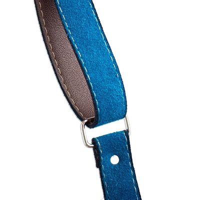 Alternate image for Handcrafted Magenta and Blue Suede Sling with Wool Accent Magenta Soul