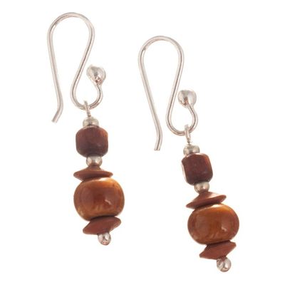 Alternate image for Brown Ceramic Beaded Necklace and Earring Set from Peru Cusco Dreams
