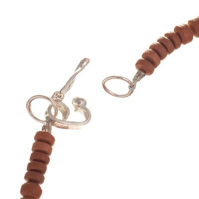 Alternate image for Brown Ceramic Beaded Necklace and Earring Set from Peru Cusco Dreams
