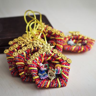 Alternate image for Nativity Scene Handmade Christmas Ornaments Set of 6 Andean Adoration