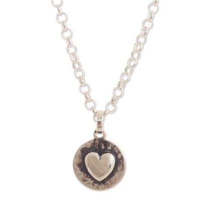 Alternate image for Handcrafted Heart-Themed Sterling Silver Necklace from Peru Unconditional Love